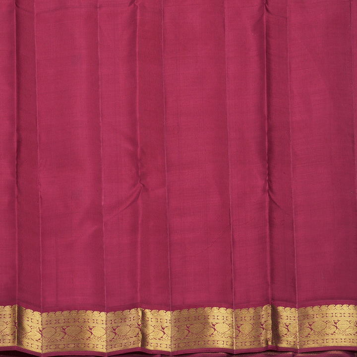 Hayagrivas Handloom Mango Yellow Kanjivaram Silk Saree with Maroon Border KBF831H4-2