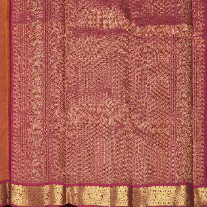 Hayagrivas Handloom Mango Yellow Kanjivaram Silk Saree with Maroon Border KBF831H4-2