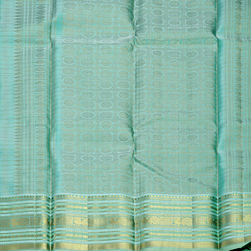 Hayagrivas Handloom Dark Maroon Kanjivaram Silk Saree with Powder Blue Border KBF832H4-1