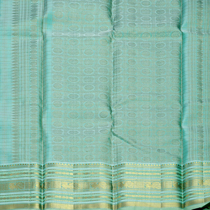 Hayagrivas Handloom Dark Maroon Kanjivaram Silk Saree with Powder Blue Border KBF832H4-1