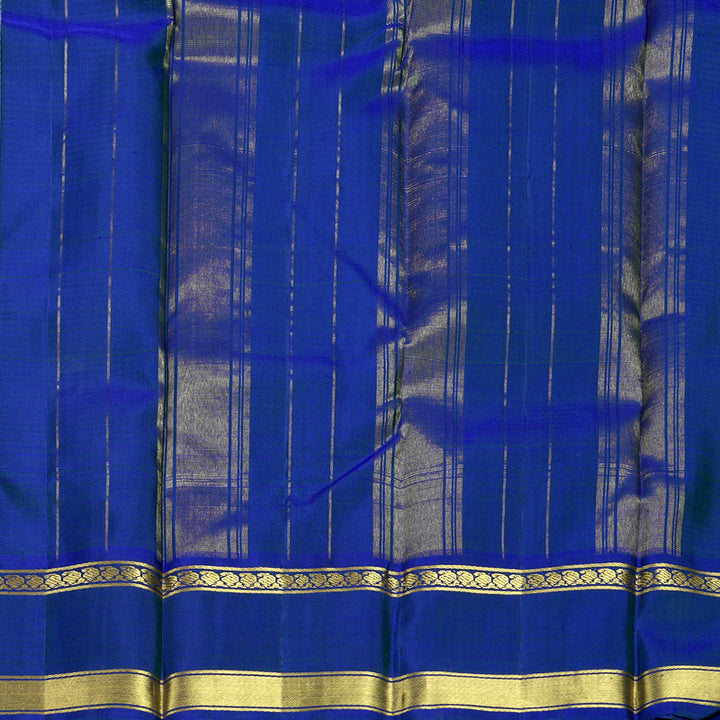 Hayagrivas Handloom Off-White &amp; Beige Checks Kanjivaram Silk Saree with Mayilkazhuthu Border KBF832H7-1