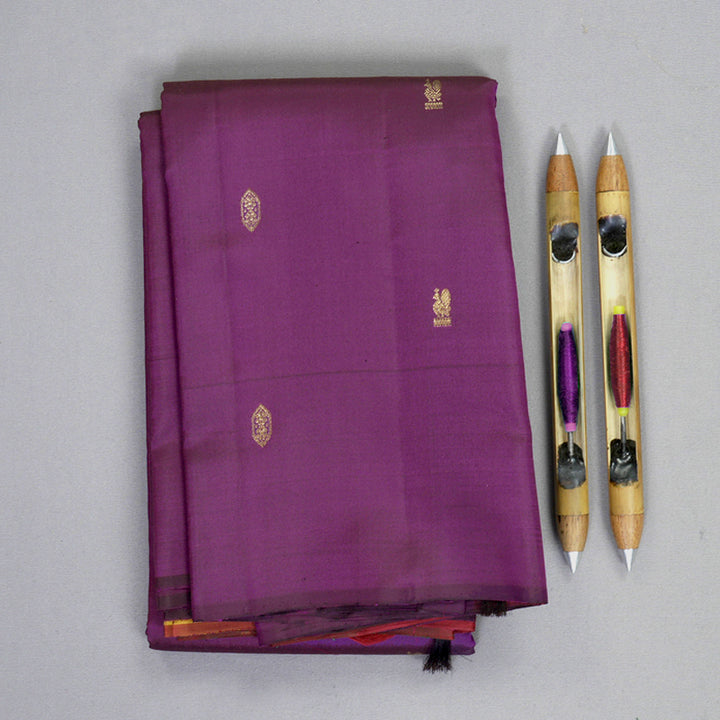 Hayagrivas Handloom Purple Kanjivaram Silk Saree KBF832H8-1