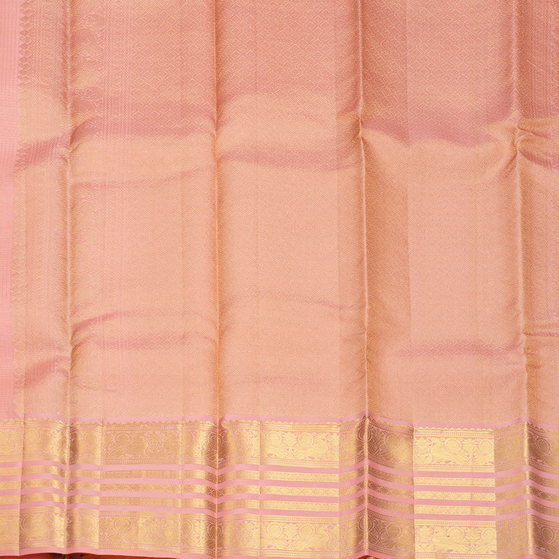 Hayagrivas Handloom Peach Pink Kanjivaram Silk Saree KBF834H1-20