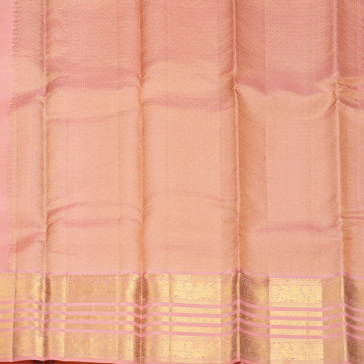 Hayagrivas Handloom Peach Pink Kanjivaram Silk Saree KBF834H1-20