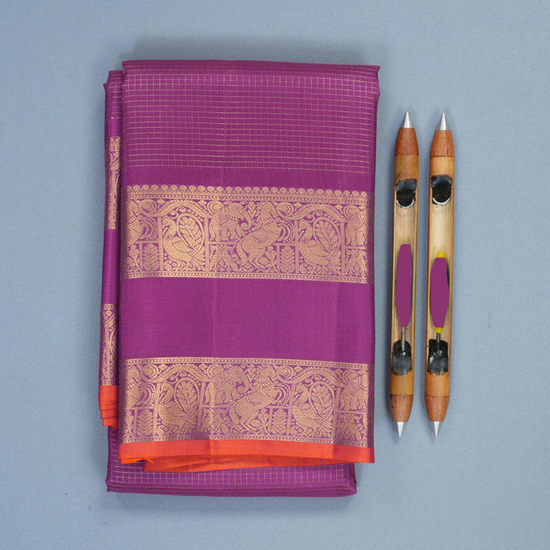 Hayagrivas Handloom Vadamalli Purple Kanjivaram Silk Saree KBF834H1-21