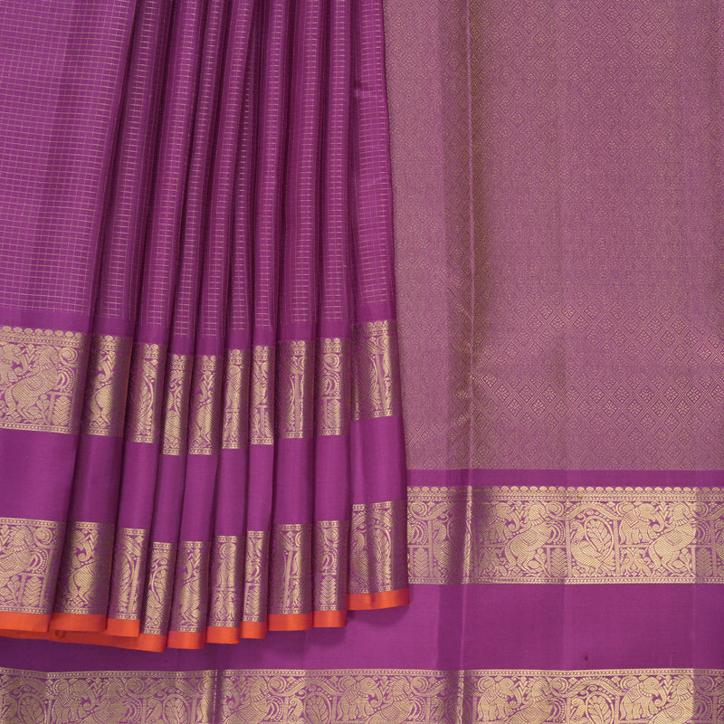 Hayagrivas Handloom Vadamalli Purple Kanjivaram Silk Saree KBF834H1-21