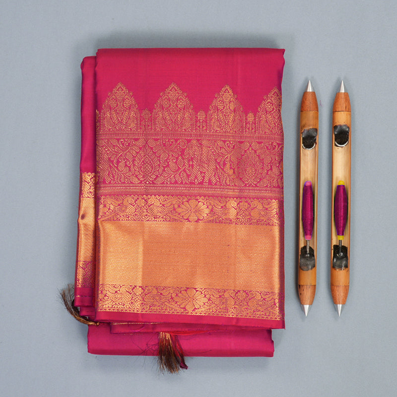 Hayagrivas Handloom Pink Kanjivaram Silk Saree KBF835H1-1