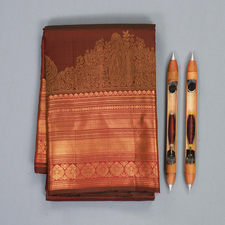Hayagrivas Handloom Maroon Kanjivaram Silk Saree KBF835H1-2