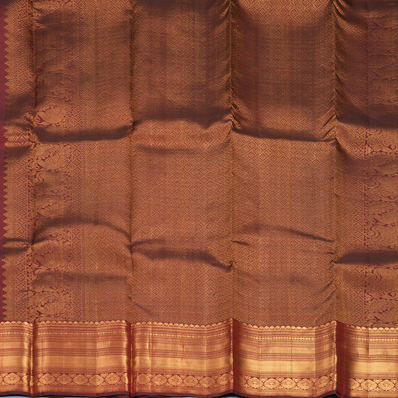 Hayagrivas Handloom Maroon Kanjivaram Silk Saree KBF835H1-2