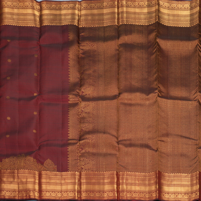 Hayagrivas Handloom Maroon Kanjivaram Silk Saree KBF835H1-2