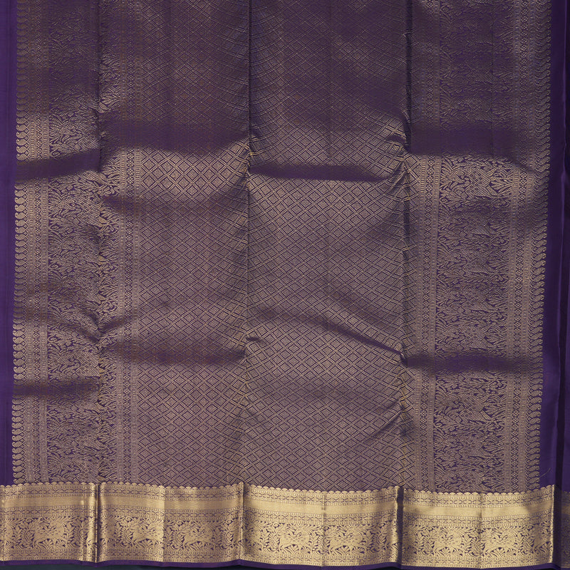 Hayagrivas Handloom Purple Kanjivaram Silk Saree KBF835H1-3