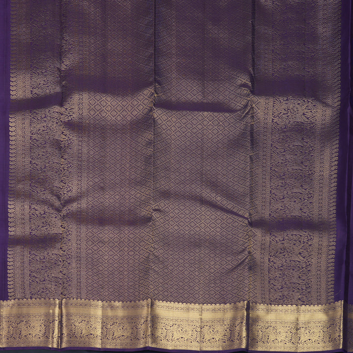 Hayagrivas Handloom Purple Kanjivaram Silk Saree KBF835H1-3