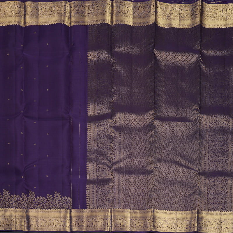 Hayagrivas Handloom Purple Kanjivaram Silk Saree KBF835H1-3