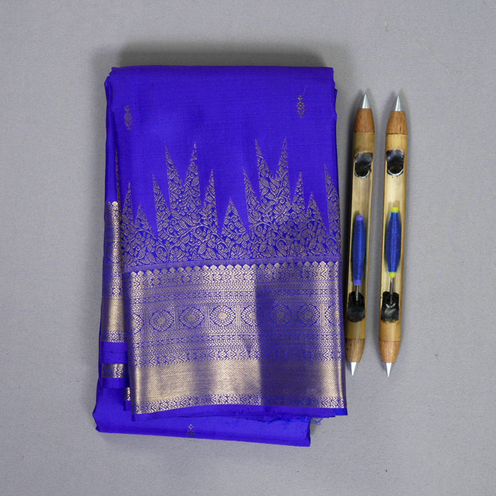 Hayagrivas Handloom MS Blue Kanjivaram Silk Saree KBF835H1-4