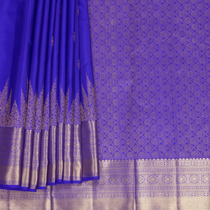 Hayagrivas Handloom MS Blue Kanjivaram Silk Saree KBF835H1-4