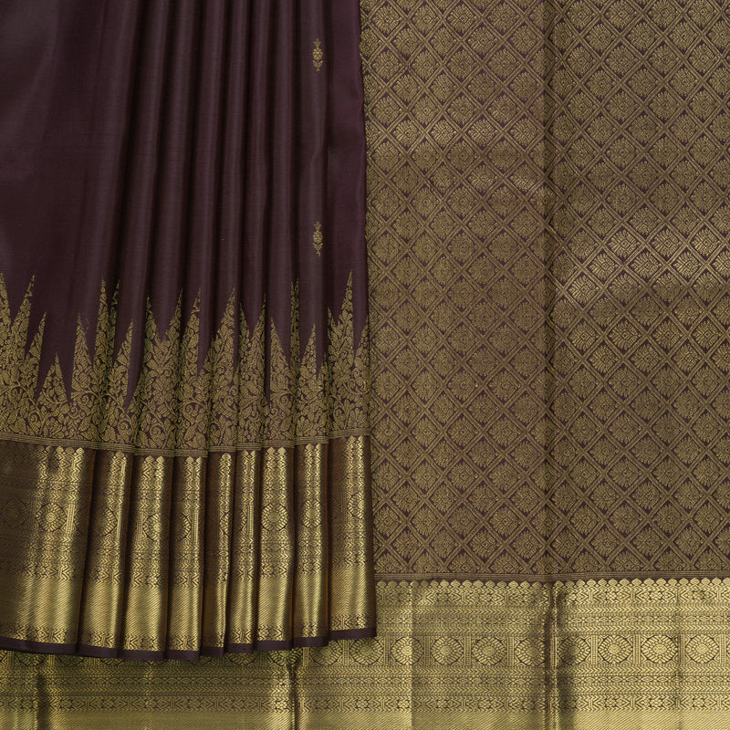 Hayagrivas Handloom Plum Purple Kanjivaram Silk Saree KBF835H1-5