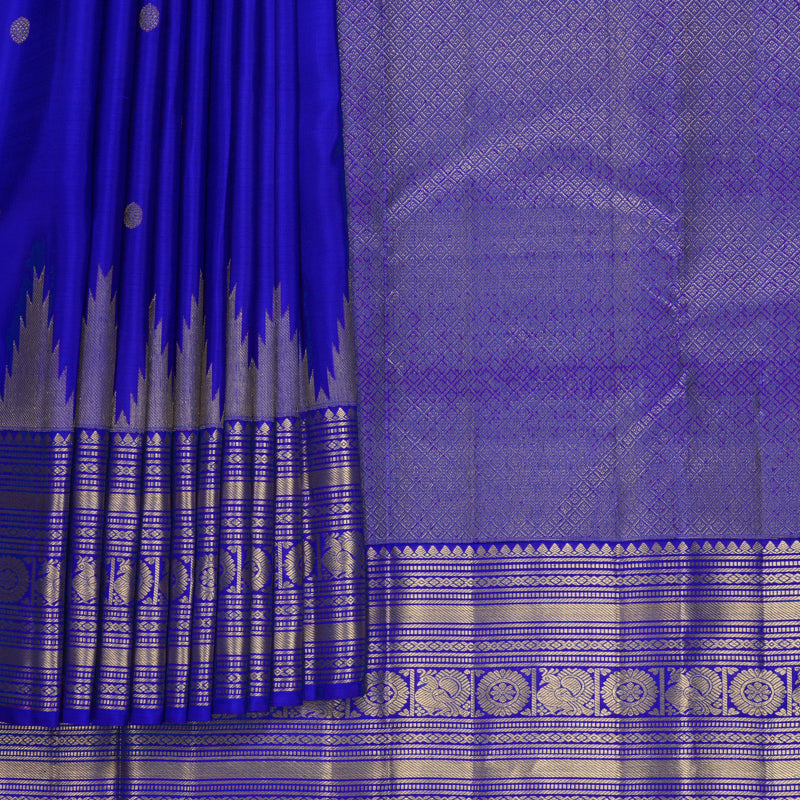 Hayagrivas Handloom MS Blue Kanjivaram Silk Saree KBF835H1-6