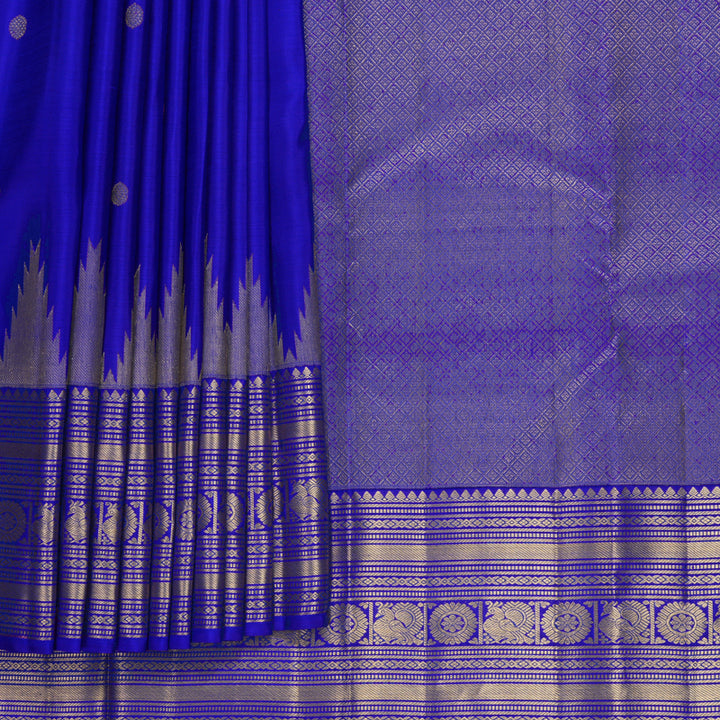 Hayagrivas Handloom MS Blue Kanjivaram Silk Saree KBF835H1-6