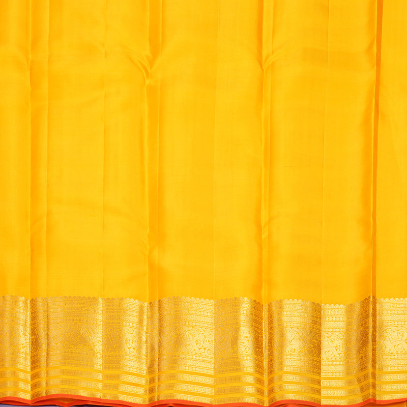 Hayagrivas Handloom Yellow Kanjivaram Silk Saree KBF835H10-1
