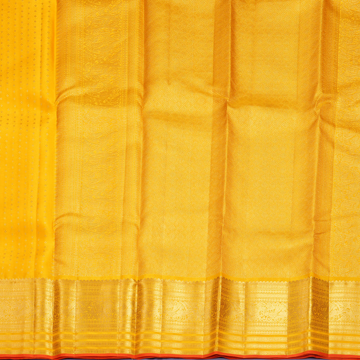 Hayagrivas Handloom Yellow Kanjivaram Silk Saree KBF835H10-1