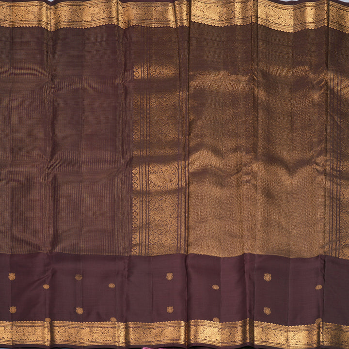 Hayagrivas Handloom Coffee Brown Kanjivaram Silk Saree KBF835H12-1