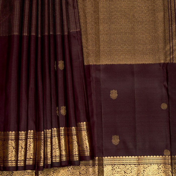 Hayagrivas Handloom Coffee Brown Kanjivaram Silk Saree KBF835H12-1