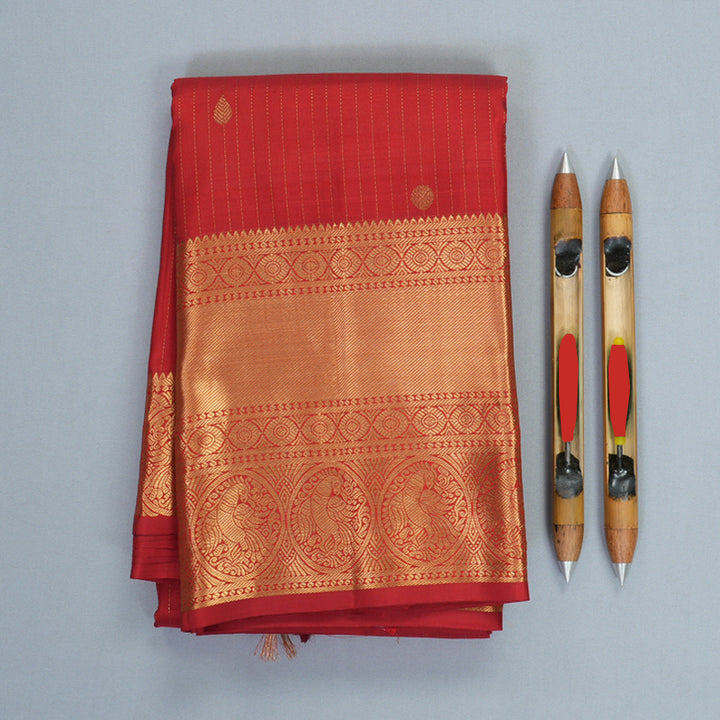 Hayagrivas Handloom Red Kanjivaram Silk Saree KBF835H14-1
