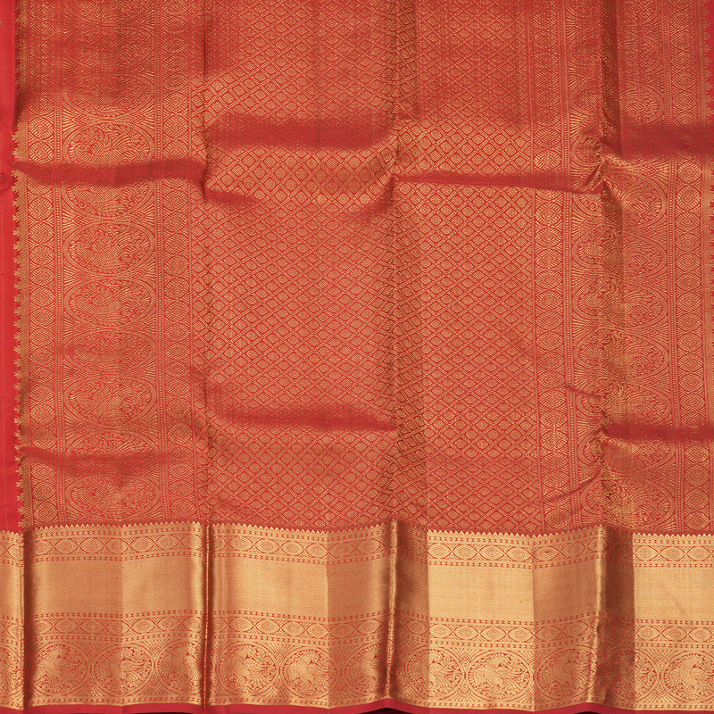 Hayagrivas Handloom Red Kanjivaram Silk Saree KBF835H14-1