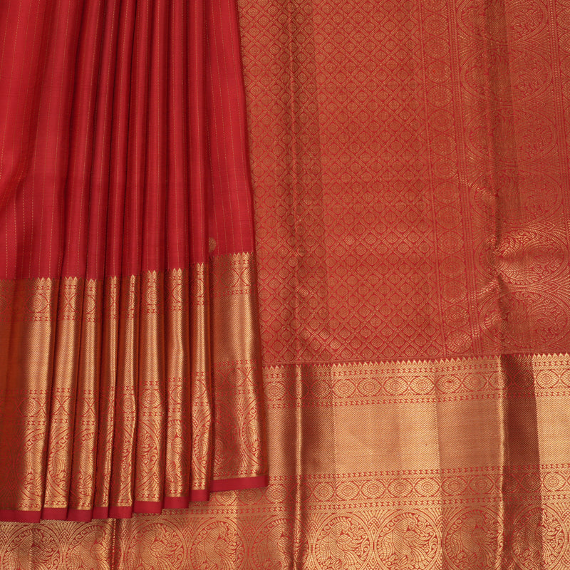 Hayagrivas Handloom Red Kanjivaram Silk Saree KBF835H14-1