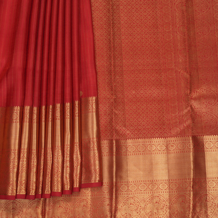 Hayagrivas Handloom Red Kanjivaram Silk Saree KBF835H14-1