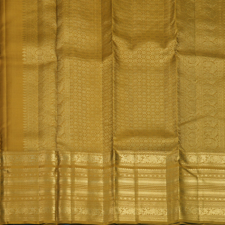 Hayagrivas Handloom Honey Mustard Kanjivaram Silk Saree KBF835H15-1