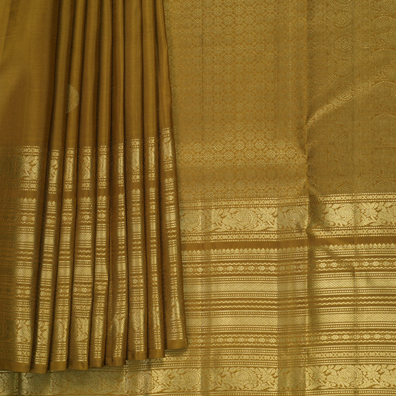 Hayagrivas Handloom Honey Mustard Kanjivaram Silk Saree KBF835H15-1