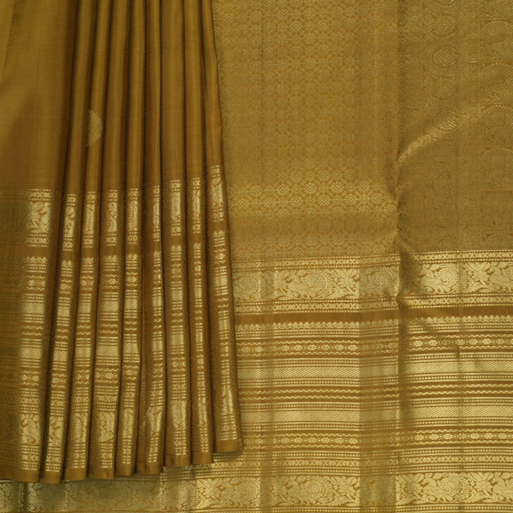 Hayagrivas Handloom Honey Mustard Kanjivaram Silk Saree KBF835H15-1