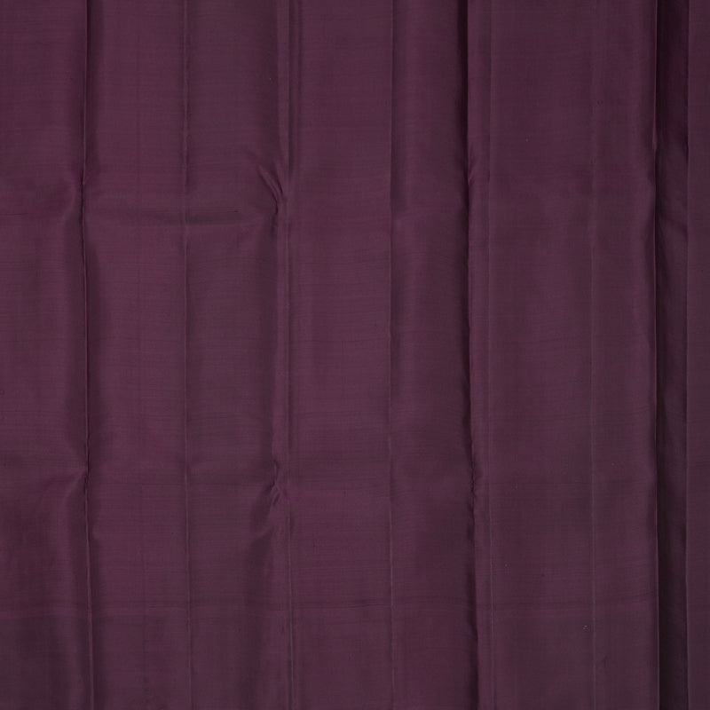 Hayagrivas Handloom Rust Maroon Kanjivaram Silk Saree with Plum Purple Border KBF835H17-1
