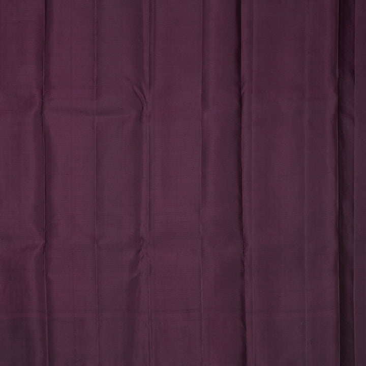 Hayagrivas Handloom Rust Maroon Kanjivaram Silk Saree with Plum Purple Border KBF835H17-1