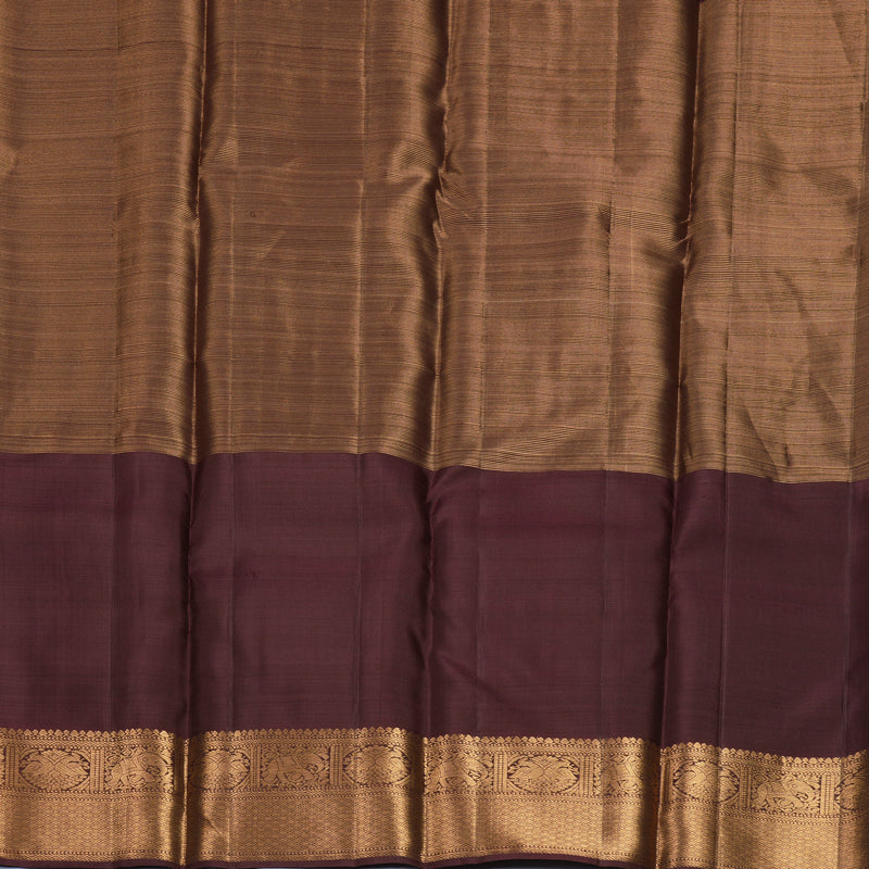Hayagrivas Handloom Mehandi Green Kanjivaram Silk Saree with Coffee Brown Border KBF835H18-1