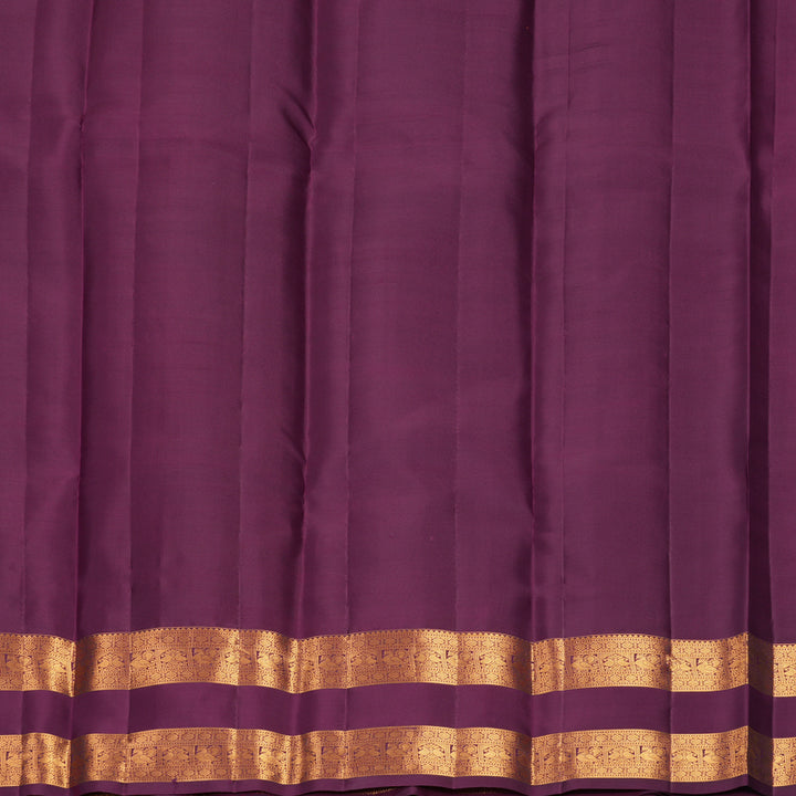 Hayagrivas Handloom Sea Green Kanjivaram Silk Saree with Plum Purple Border KBF835H19-1