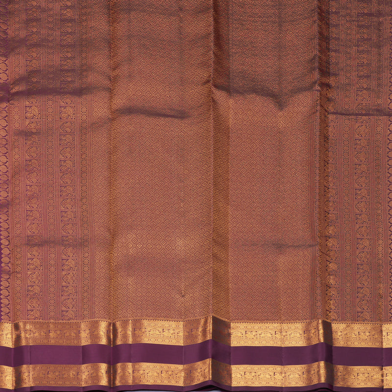 Hayagrivas Handloom Sea Green Kanjivaram Silk Saree with Plum Purple Border KBF835H19-1