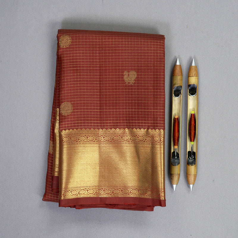 Hayagrivas Handloom Maroon Kanjivaram Silk Saree KBF835H2-1
