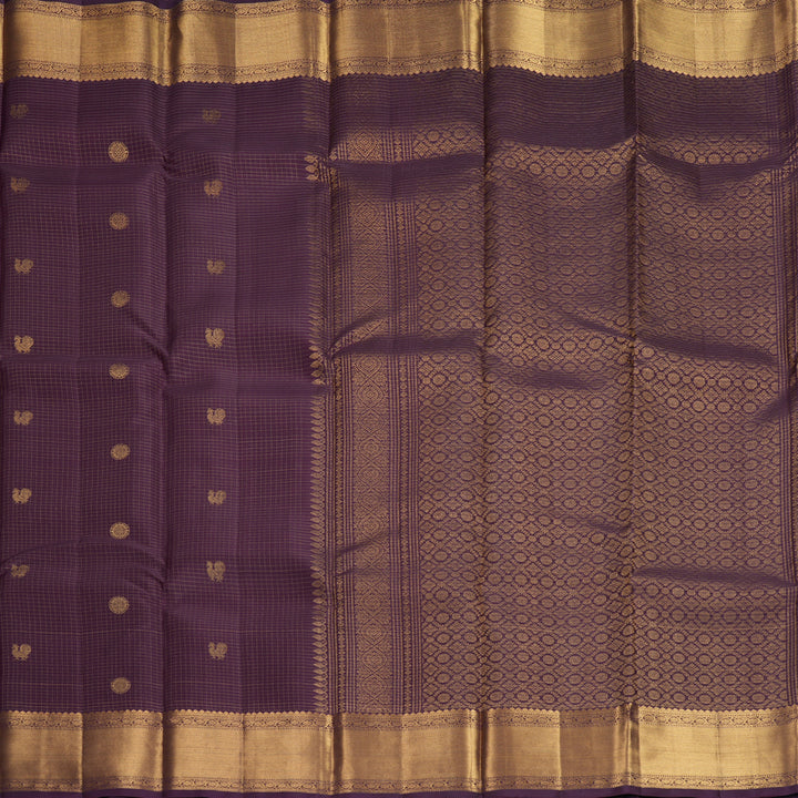 Hayagrivas Handloom Dark Purple Kanjivaram Silk Saree KBF835H2-2