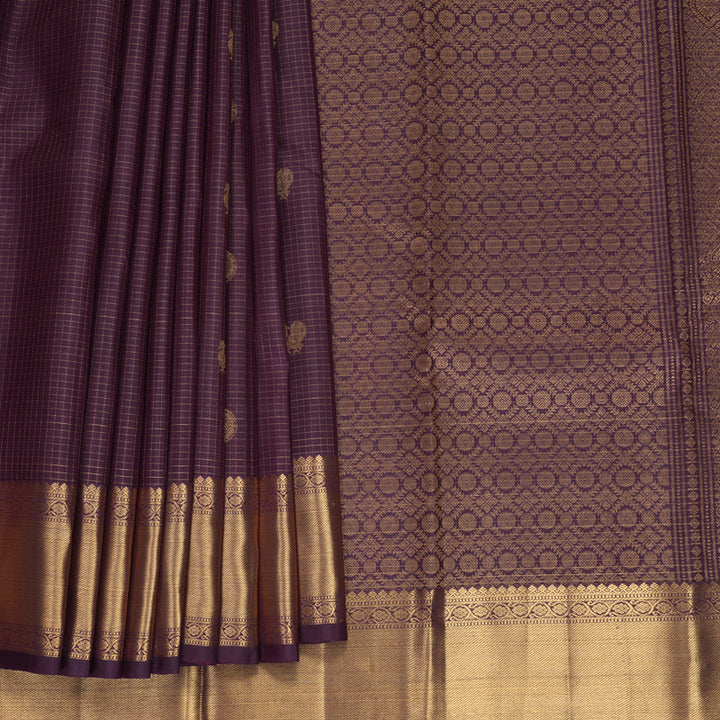 Hayagrivas Handloom Dark Purple Kanjivaram Silk Saree KBF835H2-2