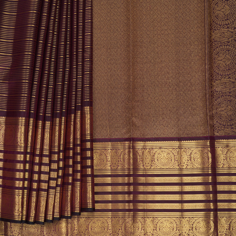 Hayagrivas Handloom Wine Purple Kanjivaram Silk Saree KBF835H20-1