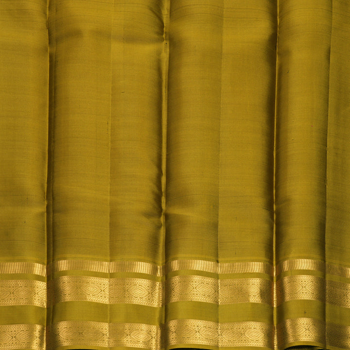 Hayagrivas Handloom Maroon Kanjivaram Silk Saree with Olive Green Border KBF835H21-1