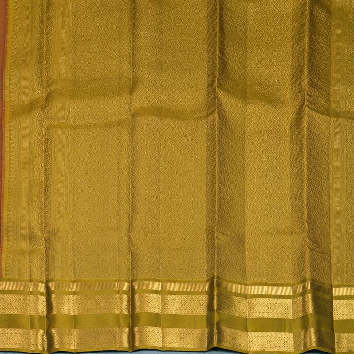 Hayagrivas Handloom Maroon Kanjivaram Silk Saree with Olive Green Border KBF835H21-1