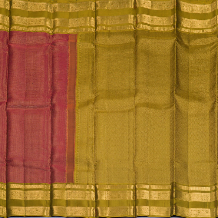 Hayagrivas Handloom Maroon Kanjivaram Silk Saree with Olive Green Border KBF835H21-1
