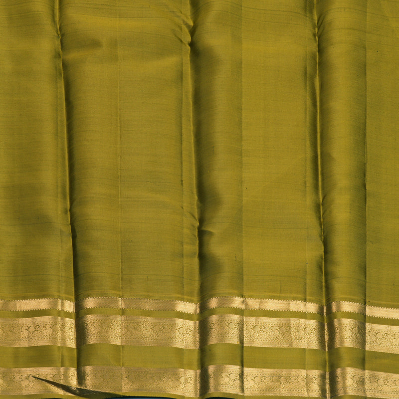 Hayagrivas Handloom Bottle Green Kanjivaram Silk Saree with Olive Green Border KBF835H21-2