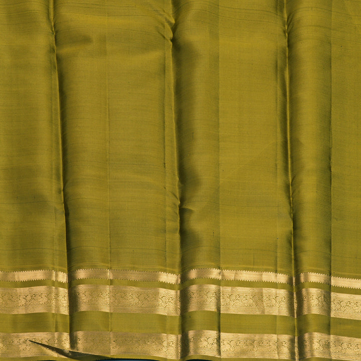 Hayagrivas Handloom Bottle Green Kanjivaram Silk Saree with Olive Green Border KBF835H21-2