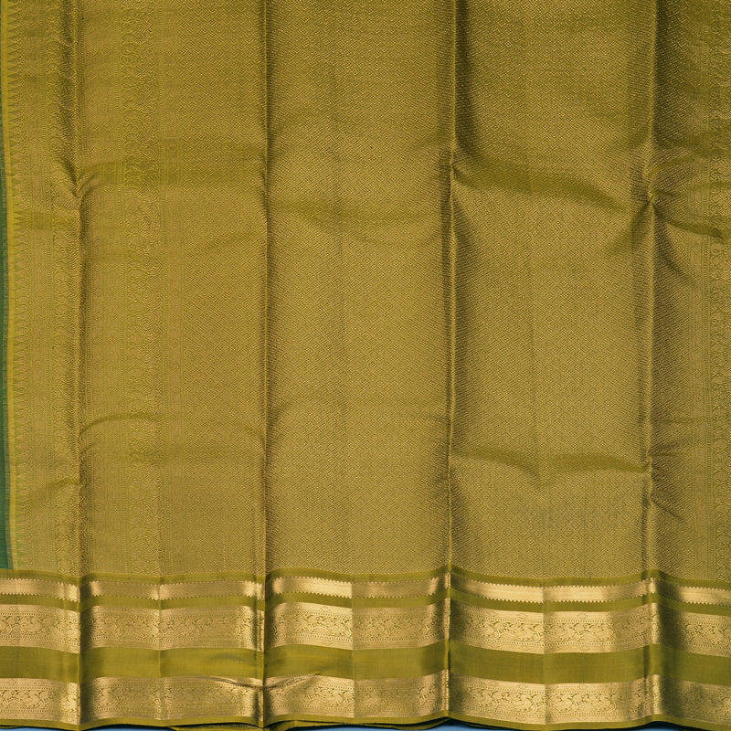 Hayagrivas Handloom Bottle Green Kanjivaram Silk Saree with Olive Green Border KBF835H21-2