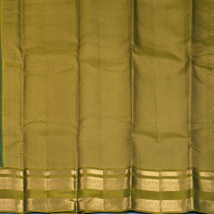 Hayagrivas Handloom Bottle Green Kanjivaram Silk Saree with Olive Green Border KBF835H21-2