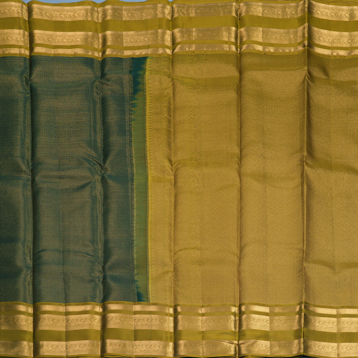 Hayagrivas Handloom Bottle Green Kanjivaram Silk Saree with Olive Green Border KBF835H21-2
